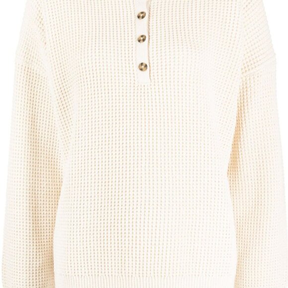 Reformation - Georgie Cotton Henley - Cream/White - Picture 3 of 4